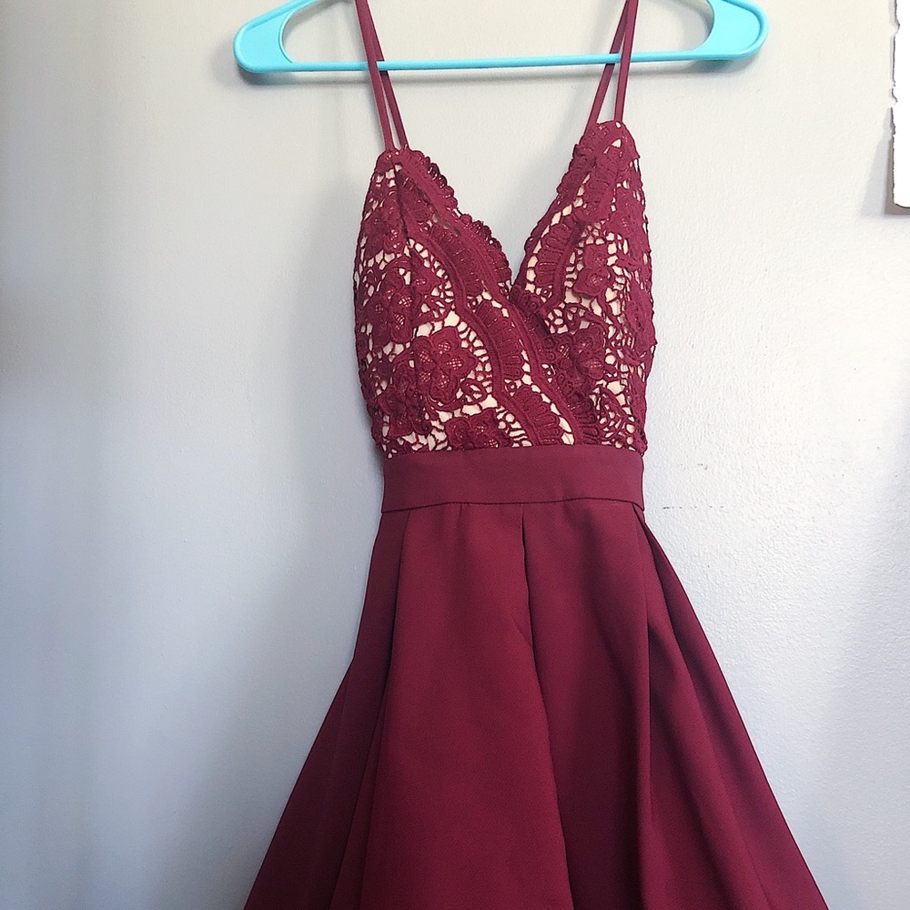 Homecoming semi formal Dress by Luxxel maroon red